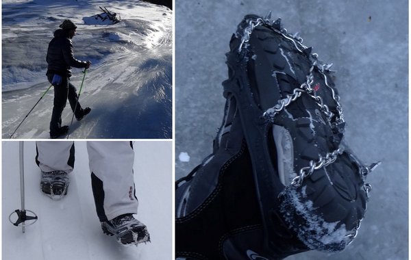 Gebrauch der Snowline Spikes Chainsen Pro in der Praxis