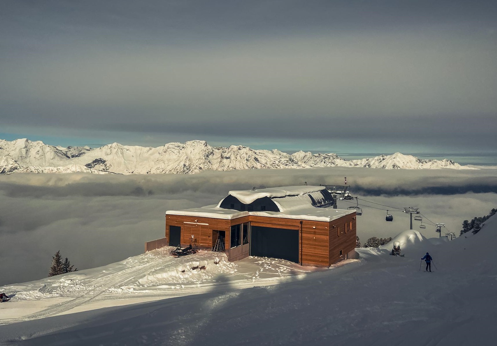 Moderne Gondel Tuxer Alpen Skitouren