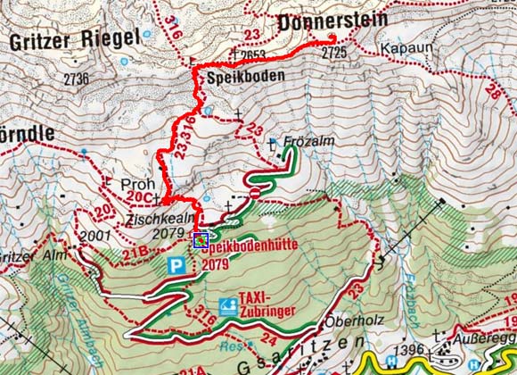 Donnerstein (2725 m) von der Speikbodenhütte
