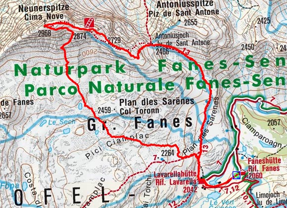 Neunerspitze - Klettersteig (2968 m) von der Faneshütte