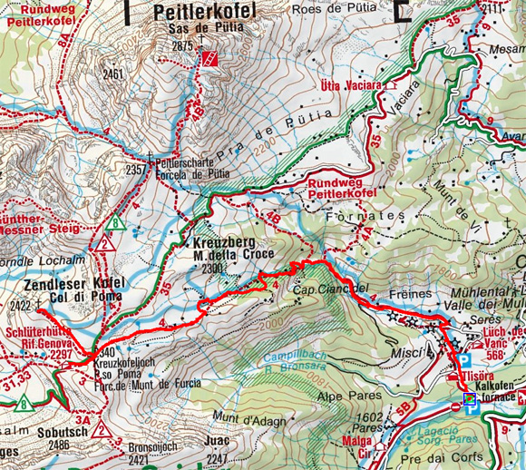 Zendleser Kofel (2422 m) aus dem Campilltal