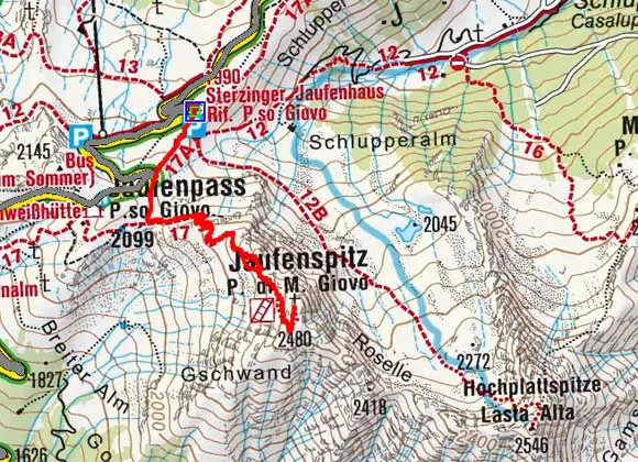 Jaufenspitze (2480 m) vom Jaufenhaus Jaufenspitze (2480 m) vom Jaufenhaus