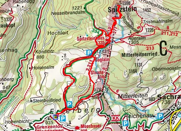 Spitzstein (1598 m) vom Erlerberg Spitzstein (1598 m) vom Erlerberg