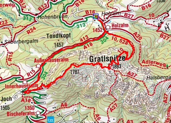 Gratlspitze (1893 m) von der Holzalm