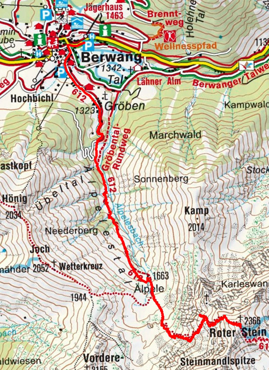 Roter Stein (2366 m) von Berwang