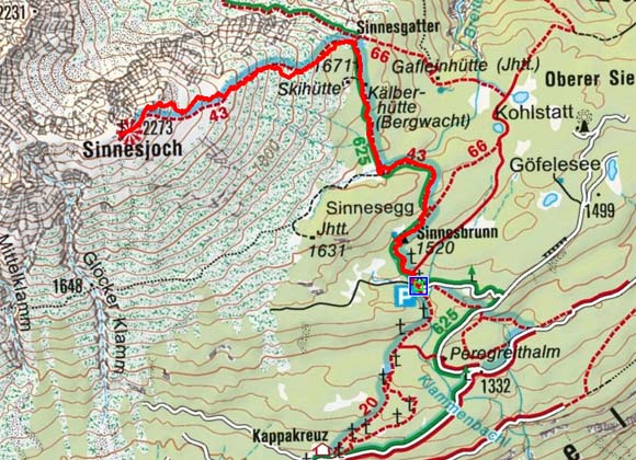 Sinnesjoch (2273 m) von Sinnesbrunn