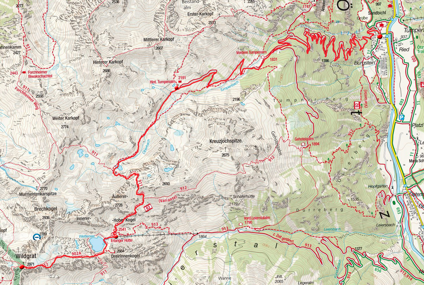 Bike & Hike von Tumpen auf den Wildgrat (2971m)
