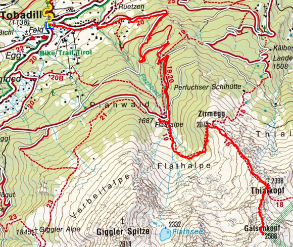 Gatschkopf (2588 m) von Tobadill