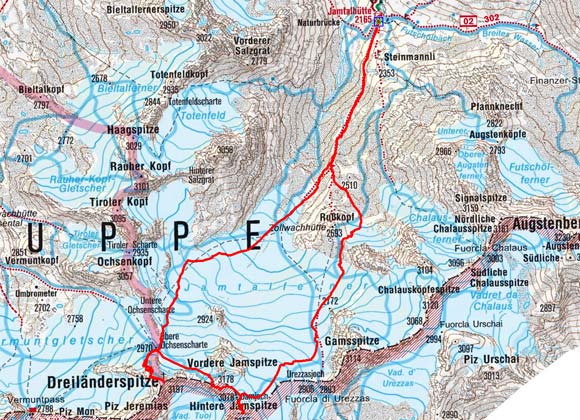 Hintere Jamspitze-Dreiländerspitze Rundtour