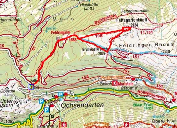 Faltegartenköpfl (2184 m) vom Sattele