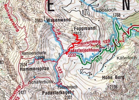 Foppmandl (2412 m) vom Padasterjochhaus