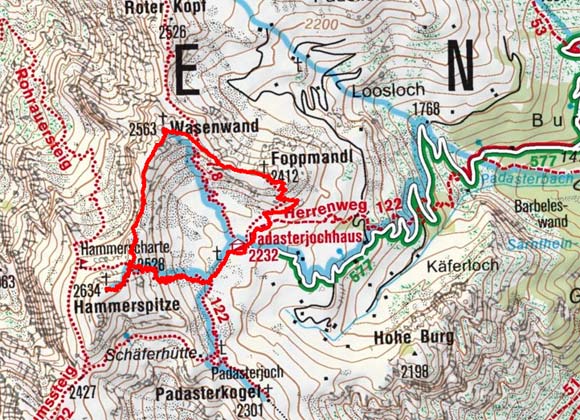 Stoamandlweg–3 Gipfel Rundtour vom Padasterjochhaus