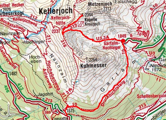 Kellerjoch (2344 m) über die Gartalm