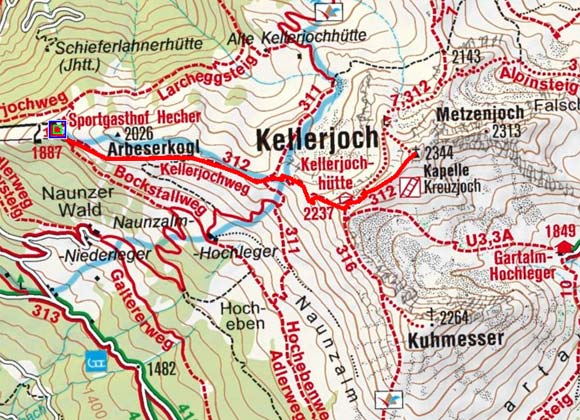 Kellerjoch (2237 m) vom Hecherhaus
