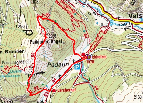 Padauner Kogel (2066 m) von Padaun