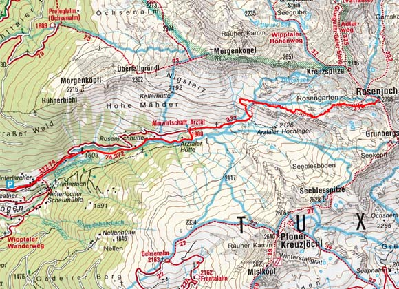 Rosenjoch (2796 m) von Oberellbögen