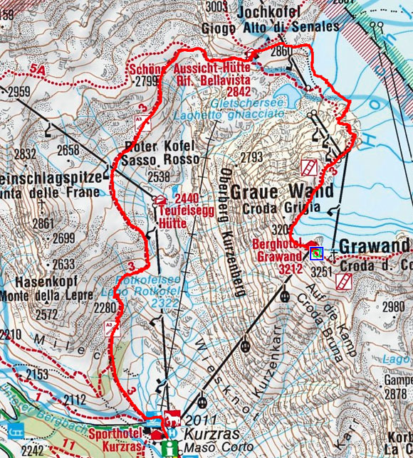 Grawand-Bergstation – Schöne Aussicht - Kurzras