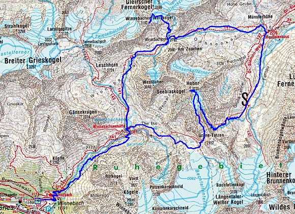 Skitour Seeblaskogel-Umrundung von Gries - 2 Tages Rundtour