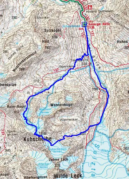2.Tag: Amberger Hütte-Kuhscheibe-Amberger Hütte 2.Tag: Amberger Hütte-Kuhscheibe-Amberger Hütte