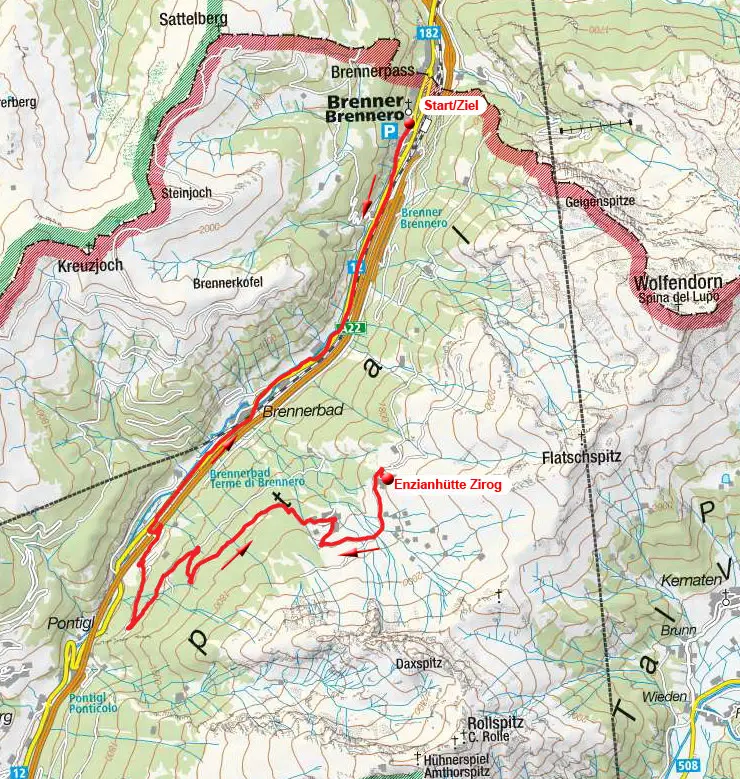 Enzianhütte Zirog vom Brenner Ort Enzianhütte Zirog vom Brenner Ort