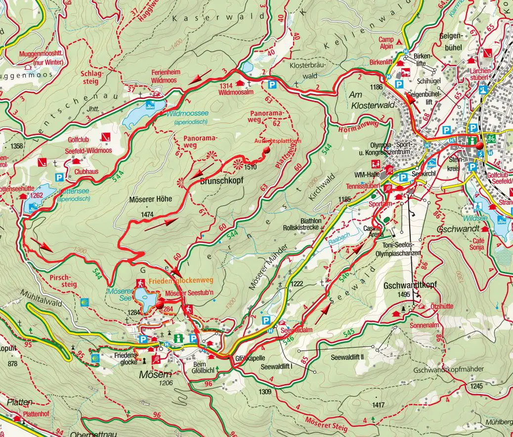 Aussichtsplattform Brunschkopf – MTB- & E-Bike-Runde ab Seefeld Aussichtsplattform Brunschkopf – MTB- & E-Bike-Runde ab Seefeld