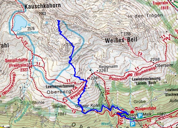 Kauschkahorn (2891 m) von der Jägerstube