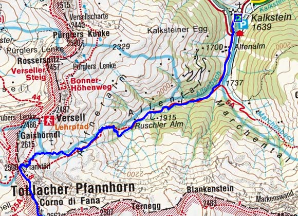 Toblacher Pfannhorn (2663 m) von Kalkstein