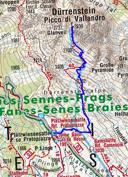Dürrenstein (2839 m) von der Plätzwiese