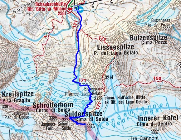 Suldenspitze (3376 m) von Sulden