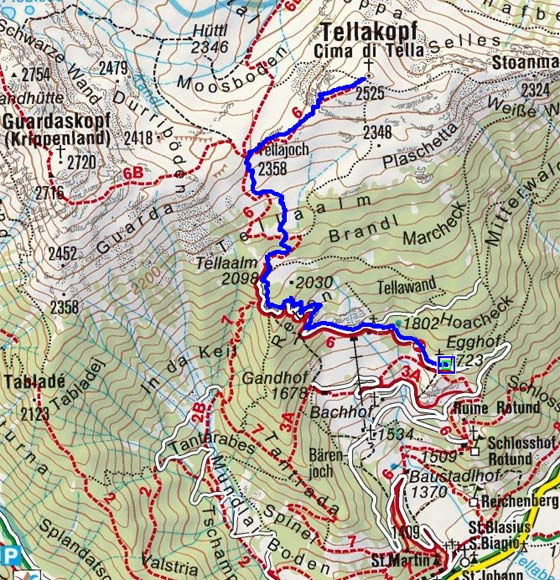 Tellakopf (2525 m) vom Eckhof