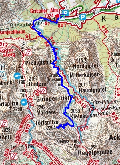 Goinger Törl (2150 m) von der Griesneralm