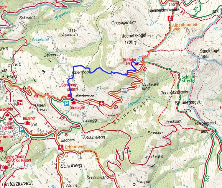Bichlalm (1600m) von der Bichlalm Mittelstation Bichlalm (1600m) von der Bichlalm Mittelstation