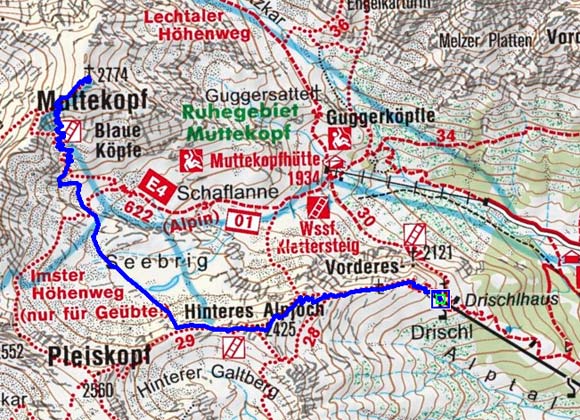 Muttekopf (2774 m) vom Drischlhaus