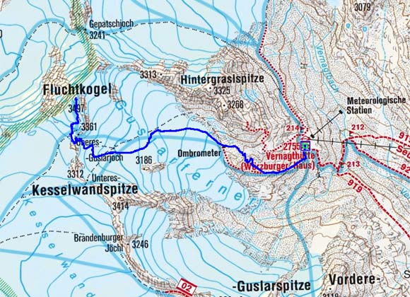 Fluchtkogel (3500 m) von der Vernagthütte