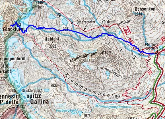 Glockturm (3355 m) durch das Riffltal Glockturm (3355 m) durch das Riffltal