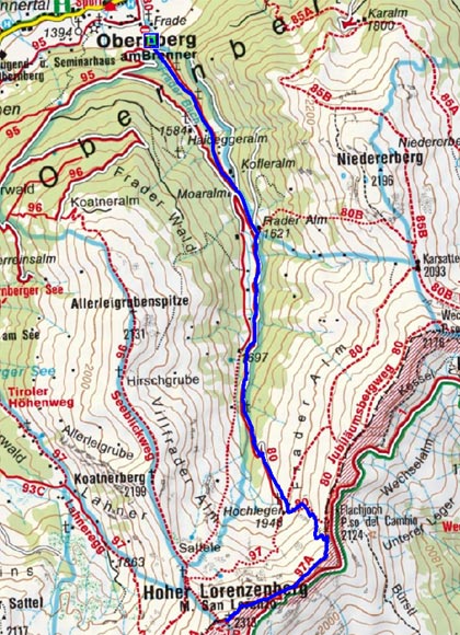 Hoher Lorenzenberg (2313 m) durch das Fradertal