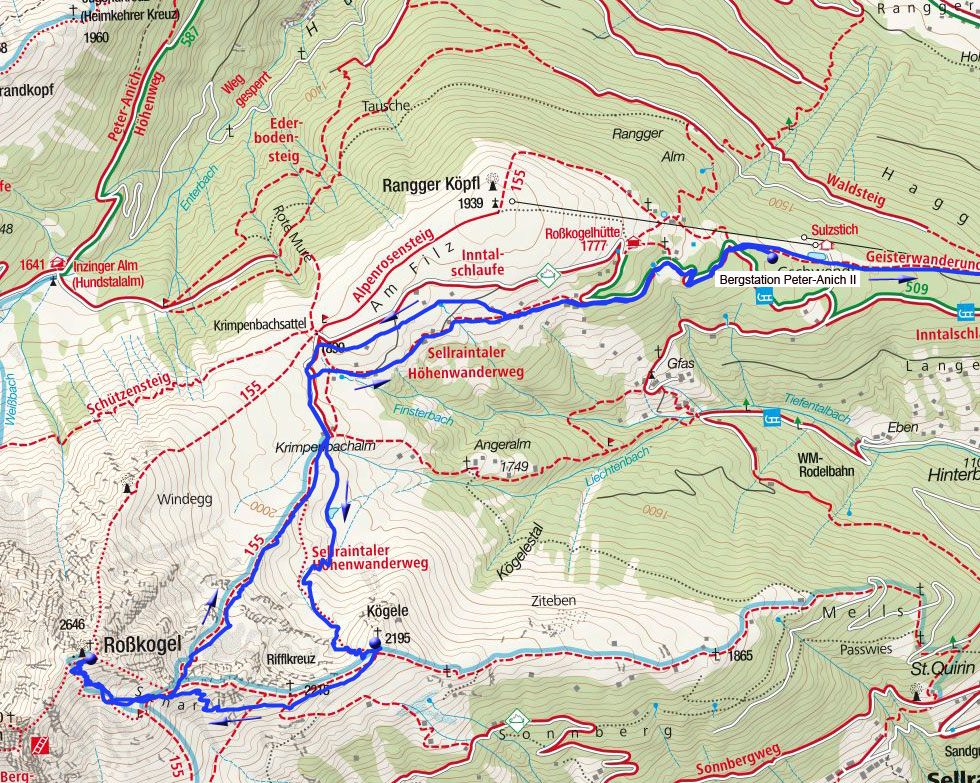 Rosskogel - Rundtour (2646m) über das Rifflkreuz