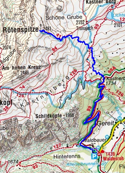 Rötenspitze (2481 m) aus dem Obernbergtal