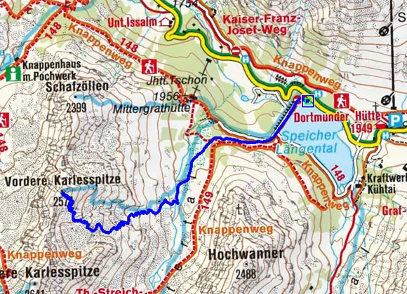 Vordere Karlesspitze (2574 m) vom Speicher Längental Vordere Karlesspitze (2574 m) vom Speicher Längental