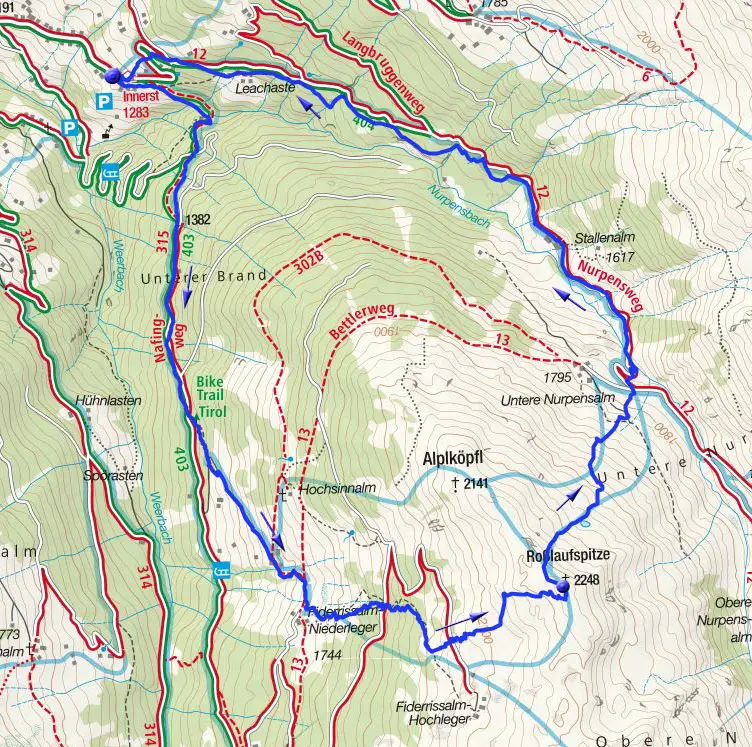 Rosslaufspitze - Skitourenüberschreitung von Innerst Rosslaufspitze - Skitourenüberschreitung von Innerst