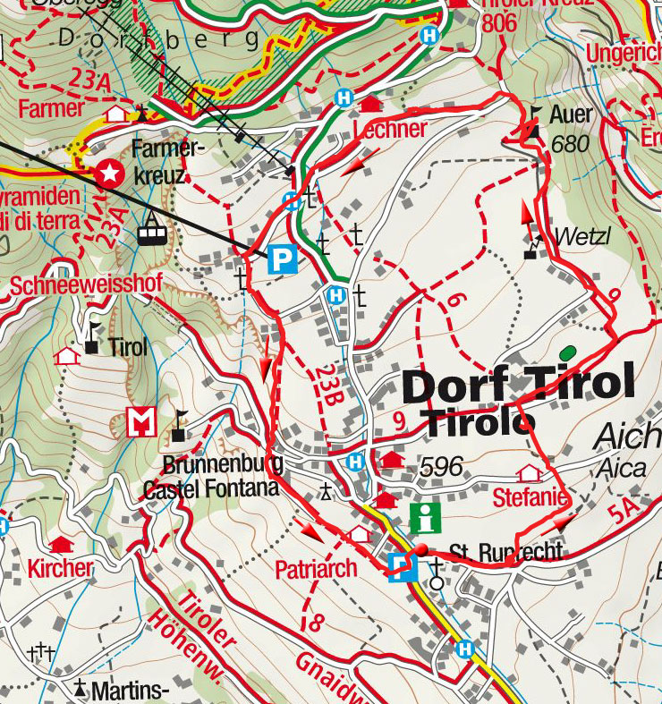 Apfelweg in Dorf Tirol