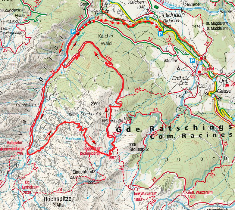 Rundwanderung Valtiglalm – Fuchssee - Joggilealm