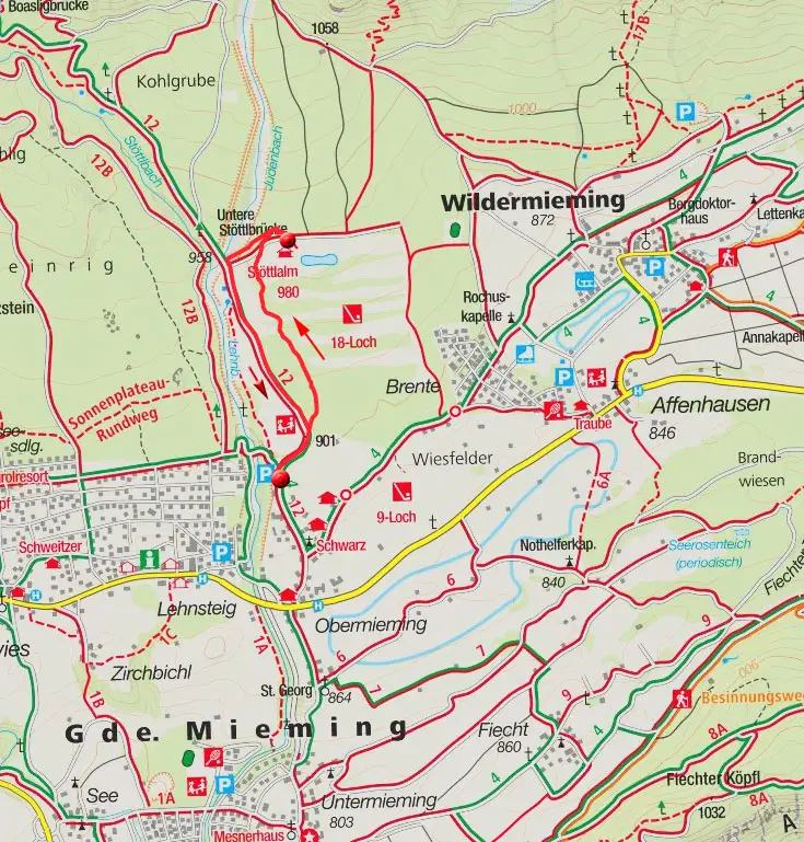Stöttlalm: Wanderung von Obermieming Stöttlalm: Wanderung von Obermieming