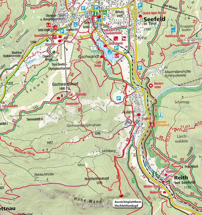 Aussichtspunkt Hochleithenkopf – Wanderung von Seefeld Aussichtspunkt Hochleithenkopf – Wanderung von Seefeld