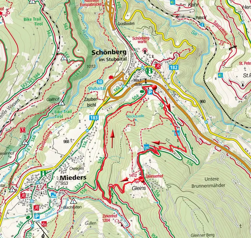 Rundwanderung zu den Gleinserhöfen ab Schönberg Rundwanderung zu den Gleinserhöfen ab Schönberg