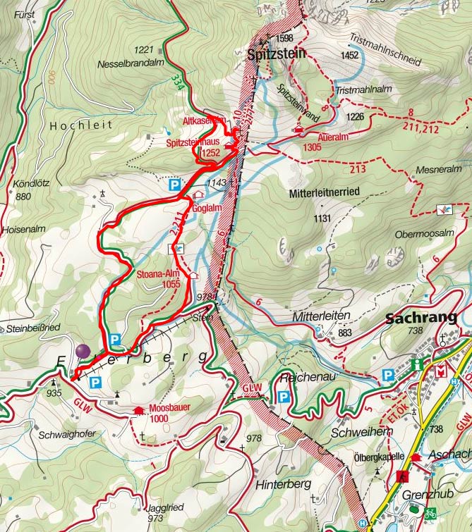 Altkaser Alm (1279 m) vom Erlerberg