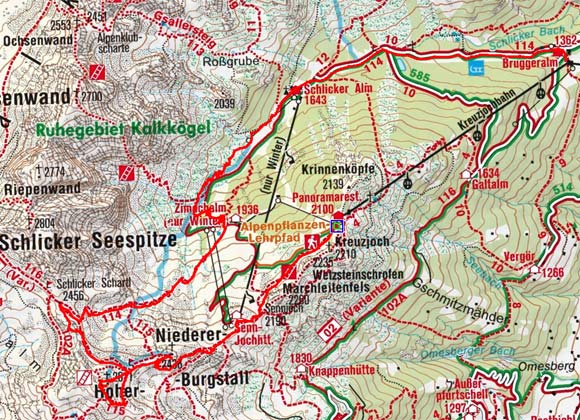 Hoher Burgstall (2611 m) vom Kreuzjoch