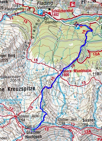 Schlotterjoch (2389 m) aus dem Ratschingstal