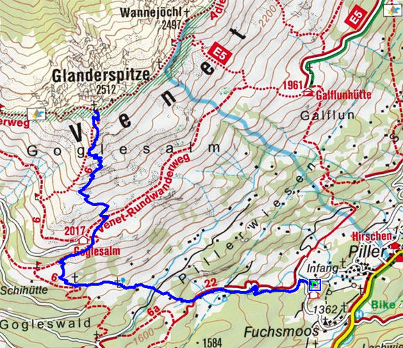 Glanderspitze (2512 m) von Piller