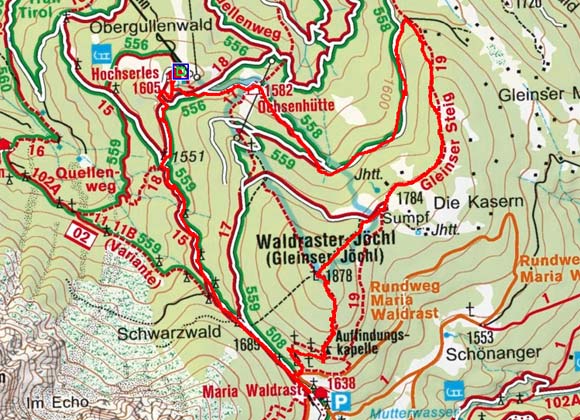 Gleinser Jöchl-Waldrasterjöchl (1878 m) Rundwanderung